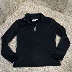 Obermeyer Black Quarter-Zip Fleece lined Pullover Ladies Large Ski/Athletic